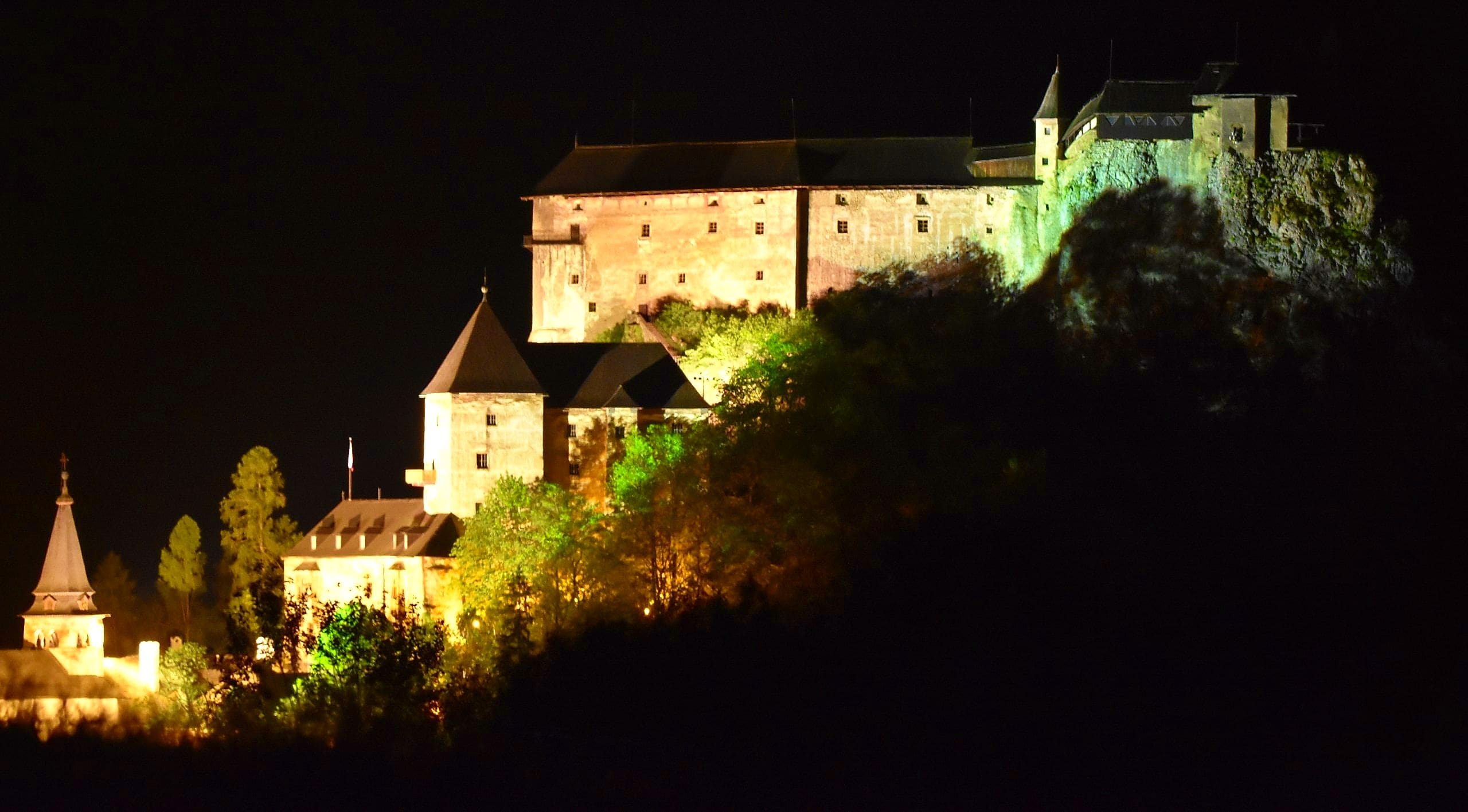 Orava castle night view